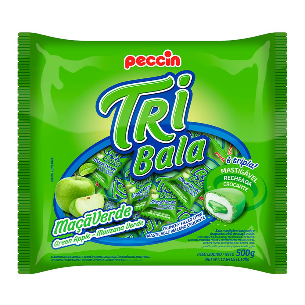 Bala-Mastigavel-Maca-Verde-Tribala-500gr---Peccin Bala-Mastigavel-Maca-Verde-Tribala-500gr---Peccin