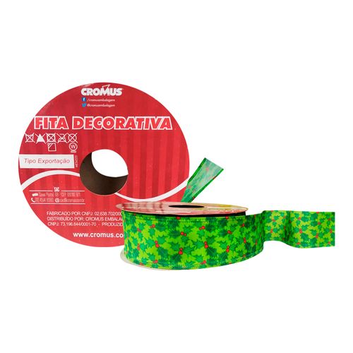 Fita-Decorativa-Azevinho-Aramada-36CMX914CM---Cromus