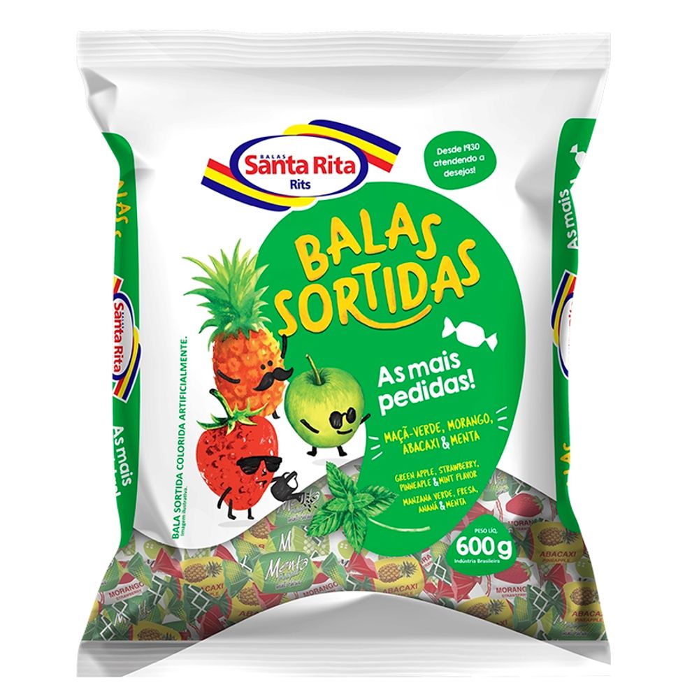 Bala-Mastigavel-Sortida-As-Mais-Pedidas-600gr---Santa-Rita Bala-Mastigavel-Sortida-As-Mais-Pedidas-600gr---Santa-Rita