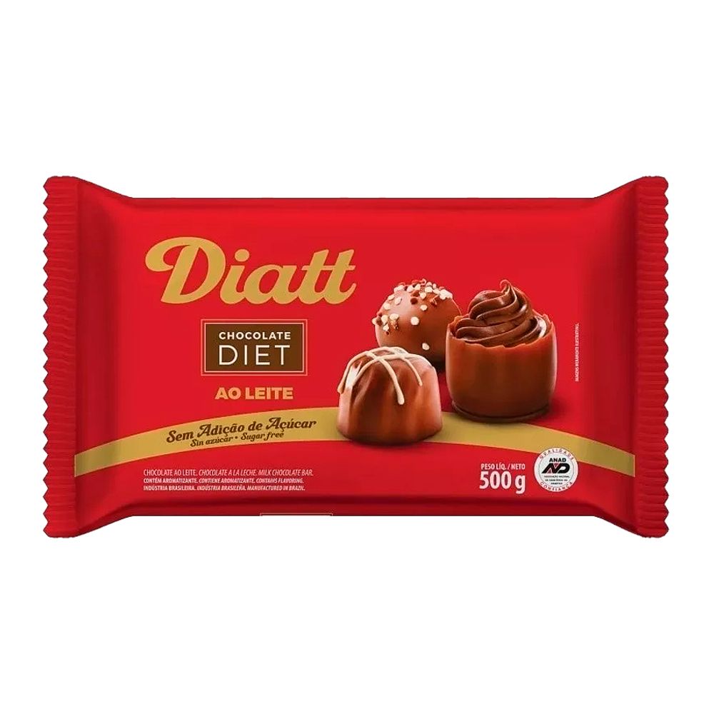 Chocolate Diet Branco Sem Adição de Açúcar Diatt 500g