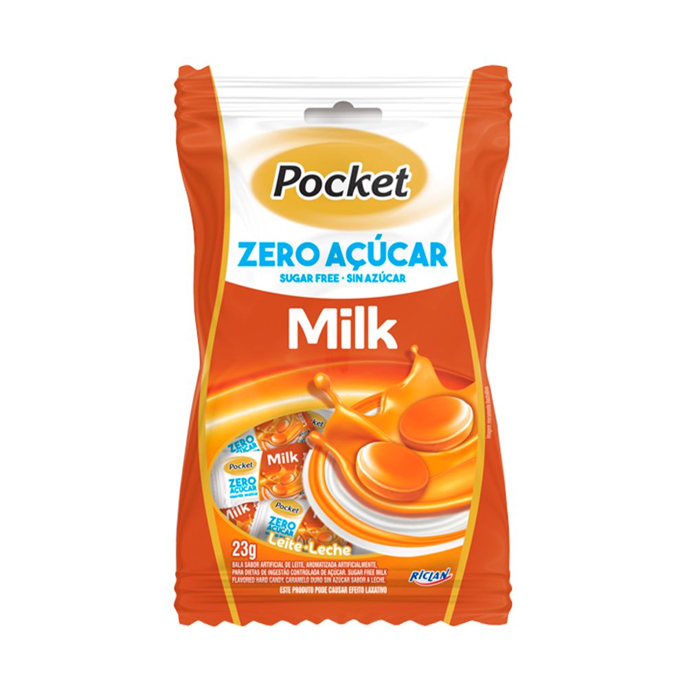 Bala-Mastigavel-Milk-Zero-Acucar-Pocket-23Gr---Riclan Bala-Mastigavel-Milk-Zero-Acucar-Pocket-23Gr---Riclan