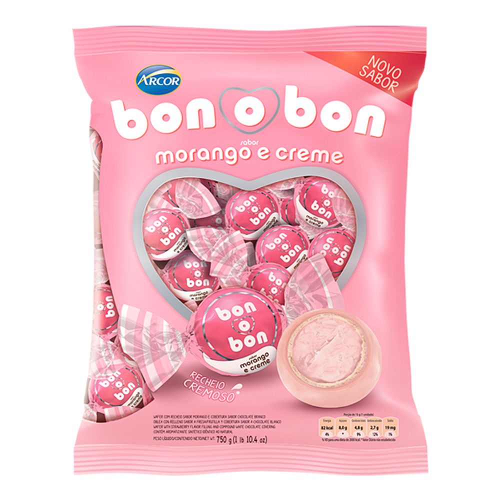 Bombom-Morango-Creme-Bon-o-Bon-750Gr---Arcor Bombom-Morango-Creme-Bon-o-Bon-750Gr---Arcor