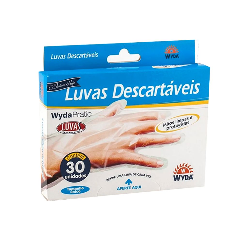 Luva-Plastica-Descartaveis-C-30-unid---Wyda Luva-Plastica-Descartaveis-C-30-unid---Wyda