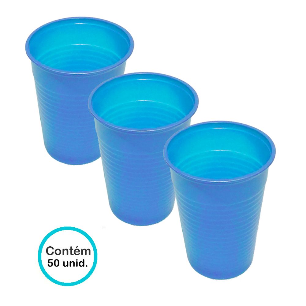 Copo-Descartavel-Azul-c-50-unid--200ml---Platex Copo-Descartavel-Azul-c-50-unid--200ml---Platex