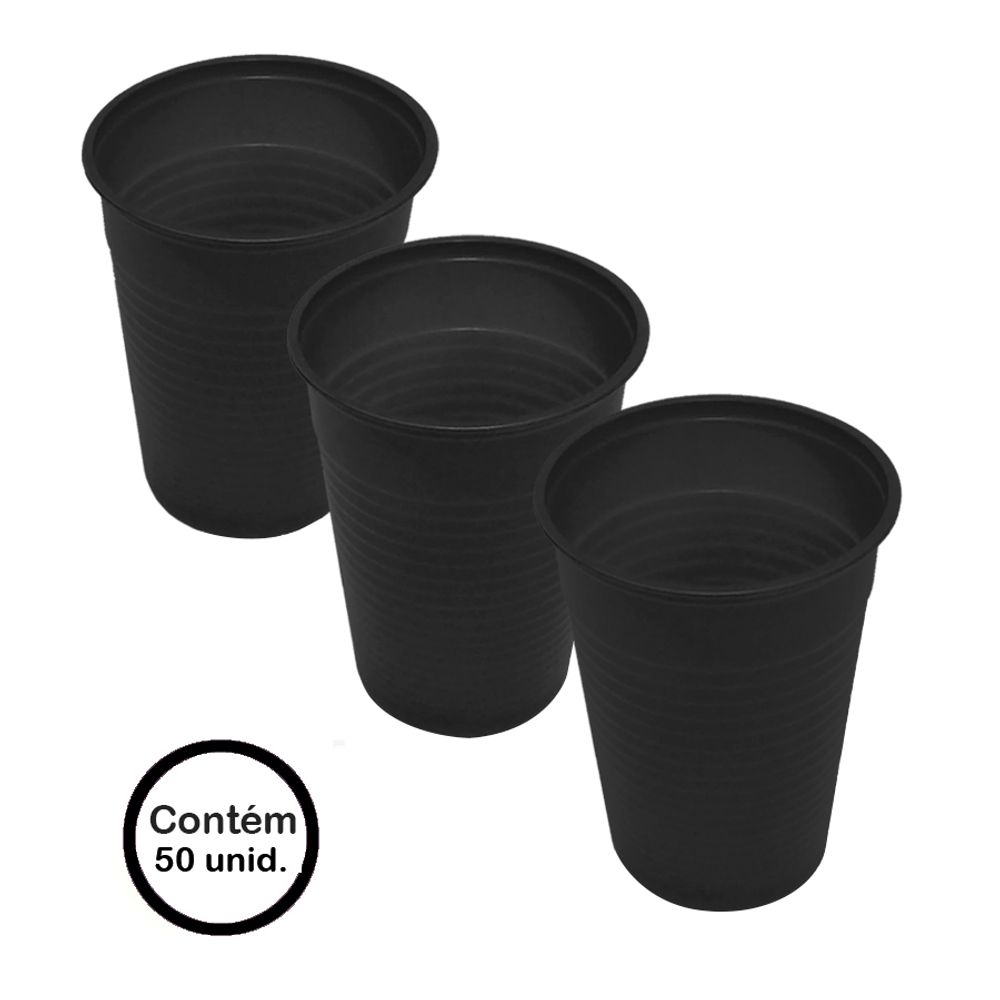 Copo-Descartavel-Preto-c-50-unid--200ml---Platex Copo-Descartavel-Preto-c-50-unid--200ml---Platex