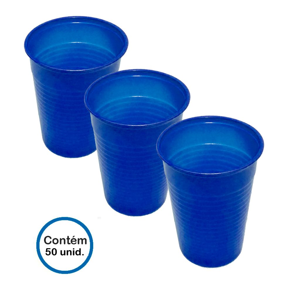 Copo-Descartavel-Azul-Escuro-c-50-unid--200ml---Platex Copo-Descartavel-Azul-Escuro-c-50-unid--200ml---Platex