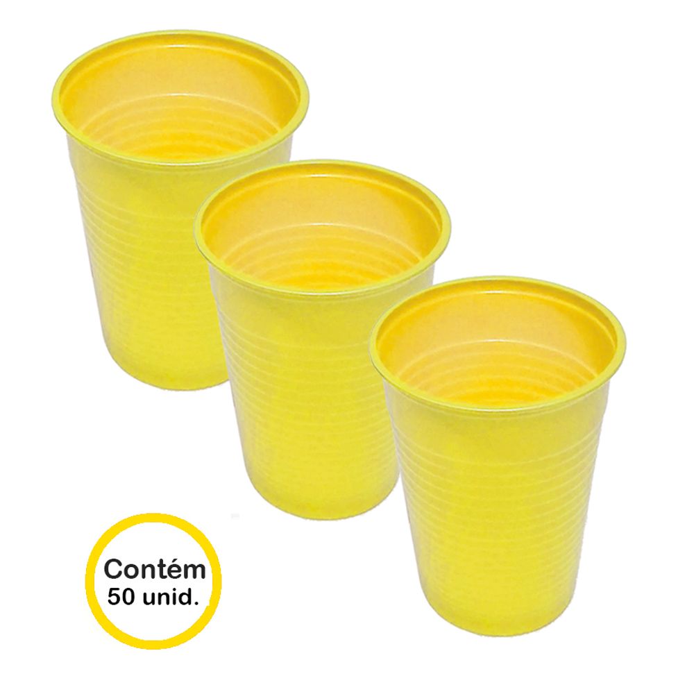 Copo-Descartavel-Amarelo-c-50-unid--200ml---Platex Copo-Descartavel-Amarelo-c-50-unid--200ml---Platex