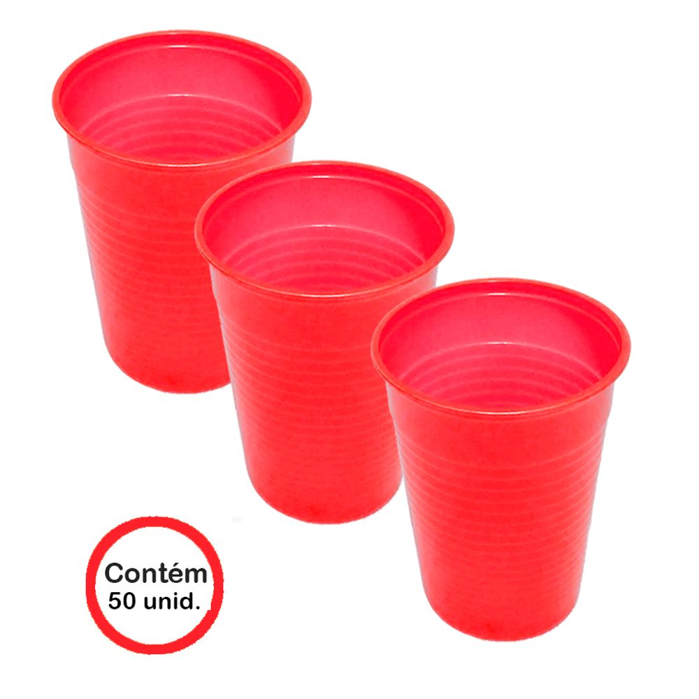 Copo-Descartavel-Vermelho-c-50-unid--200ml---Platex Copo-Descartavel-Vermelho-c-50-unid--200ml---Platex