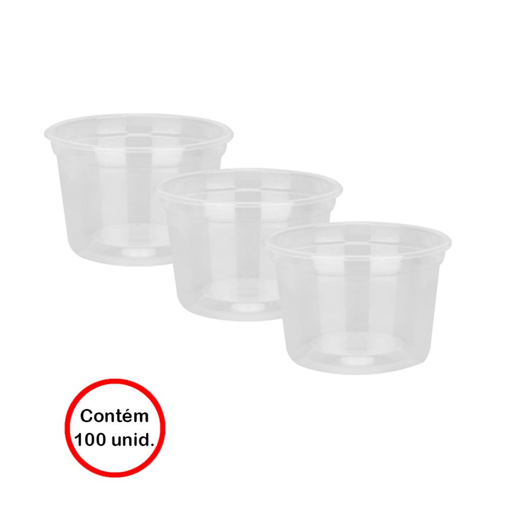 Pote-Descartavel-P-100-Liso-100ml-C-100-unid---Copaza Pote-Descartavel-P-100-Liso-100ml-C-100-unid---Copaza