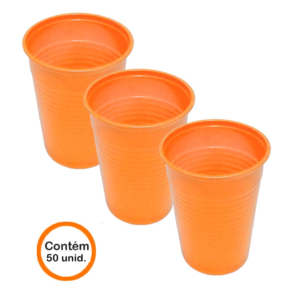 Copo-Descartavel-Laranja-c-50-unid--200ml---Platex Copo-Descartavel-Laranja-c-50-unid--200ml---Platex