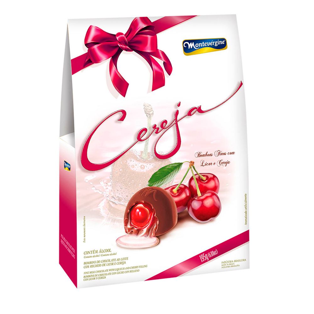 Bombom-Chocolate-com-Recheio-de-Licor-e-Cereja-195Gr---Montevergine Bombom-Chocolate-com-Recheio-de-Licor-e-Cereja-195Gr---Montevergine