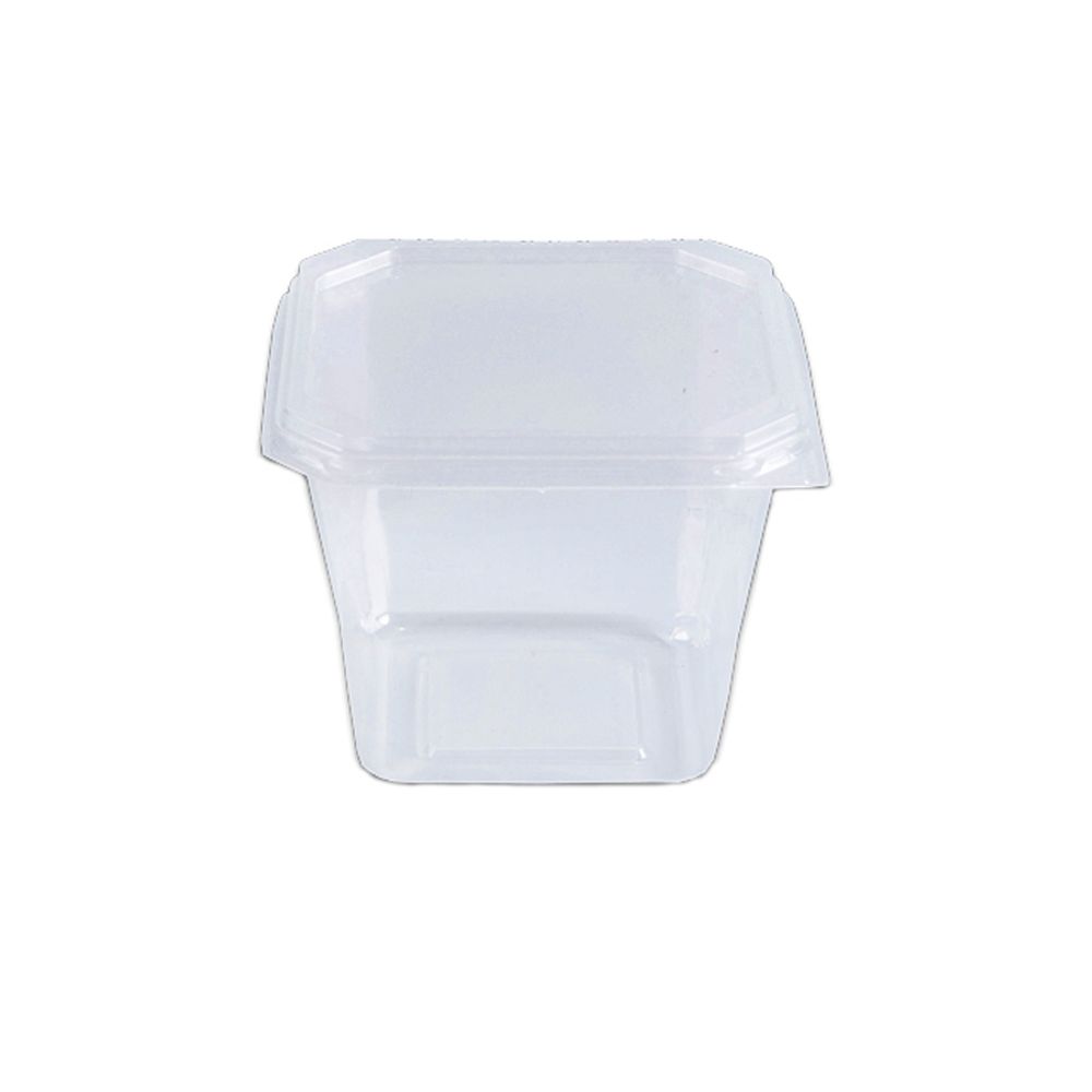 Pote-Descartavel-Quadrado-Especial-com-Tampa-250ml---Prafesta Pote-Descartavel-Quadrado-Especial-com-Tampa-250ml---Prafesta