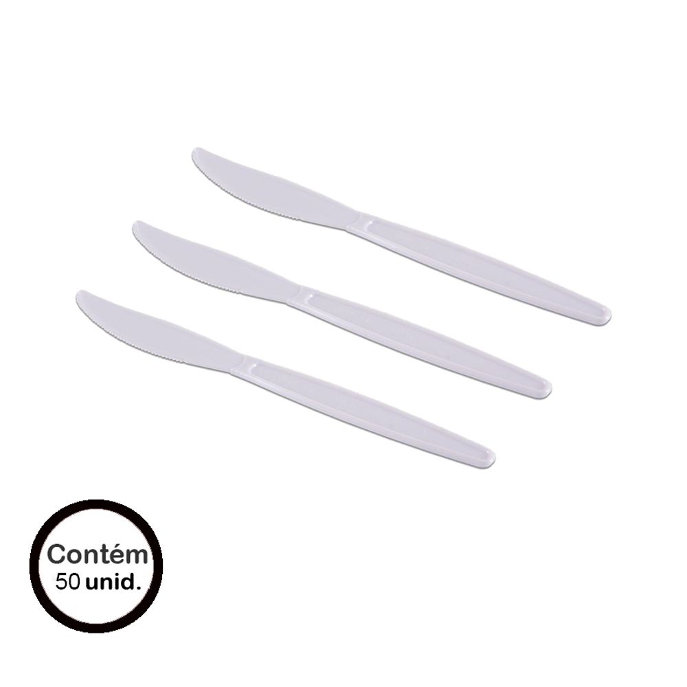 Faca-Descartavel-Refeicao-Branca-c-50-unid.---Prafesta Faca-Descartavel-Refeicao-Branca-c-50-unid.---Prafesta