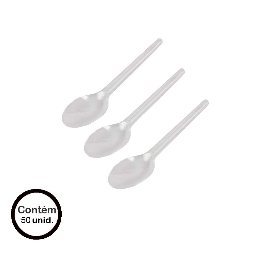Colher-Descartavel-Cristal-Talher-Sobremesa-c-50-unid.---Prafesta Colher-Descartavel-Cristal-Talher-Sobremesa-c-50-unid.---Prafesta