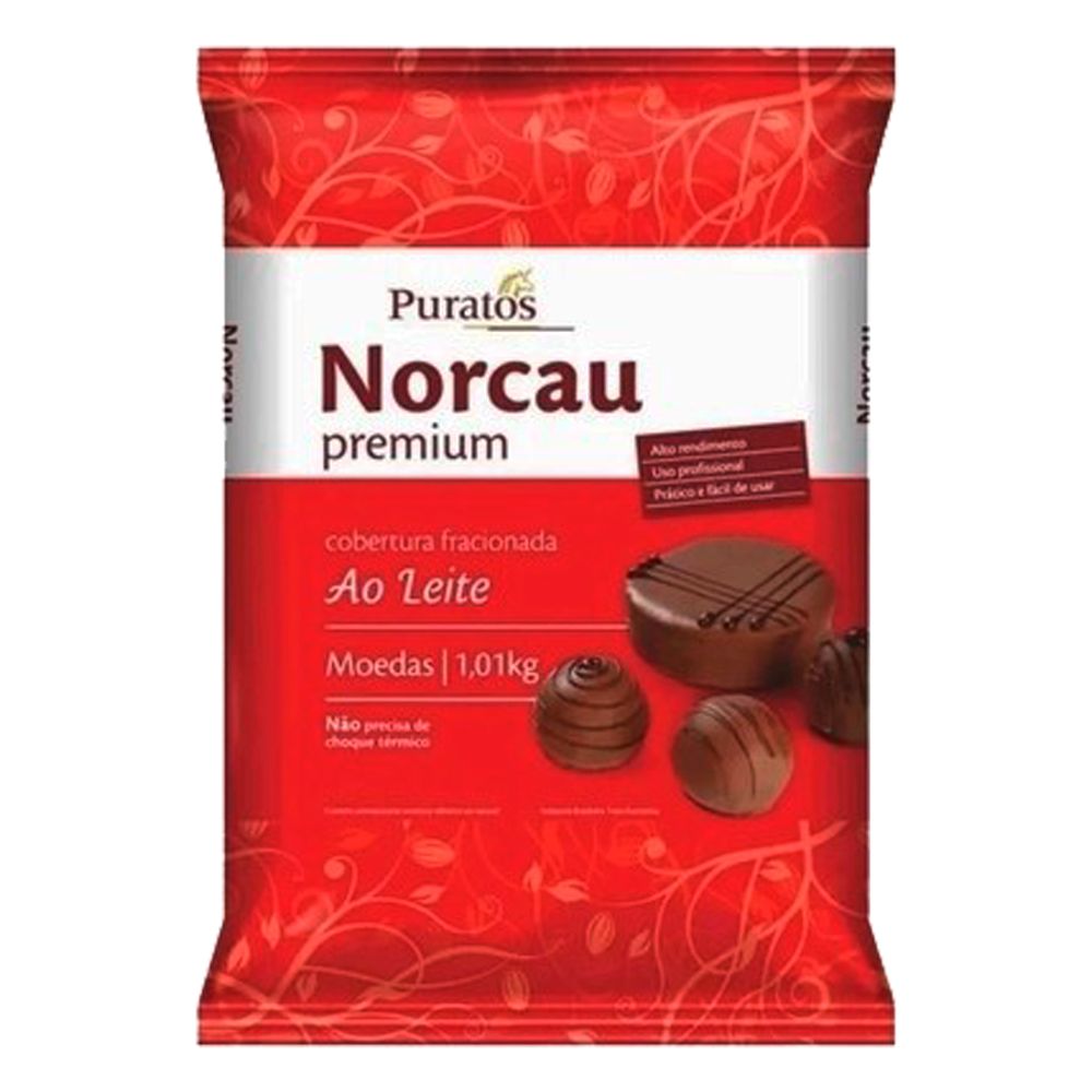 Cobertura Fracionada Chocolate ao Leite Norcau Premium 1,01Kg- Puratos