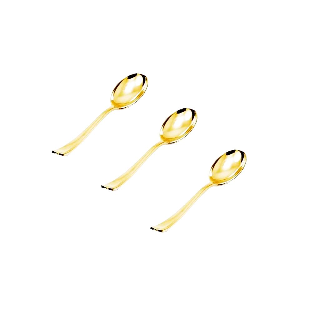 Mini-Colher-Gold-Premium-c-20-Unid.---Silver-Plastic Mini-Colher-Gold-Premium-c-20-Unid.---Silver-Plastic