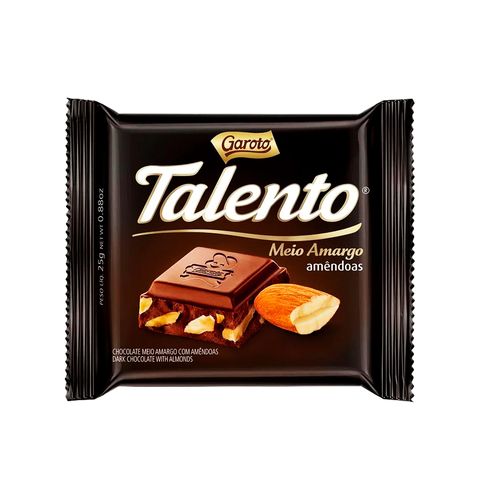 Tablete-Mini-Chocolate-Meio-Amargo-Amendoas-25Gr-Talento---Garoto