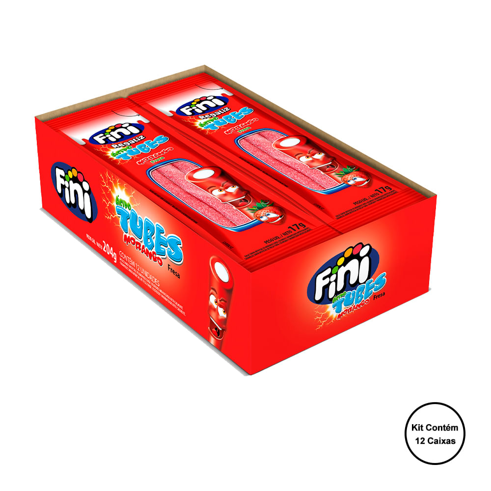 Gelatina-Morango-Citrico-Tubes-com-12-unidades Gelatina-Morango-Citrico-Tubes-com-12-unidades