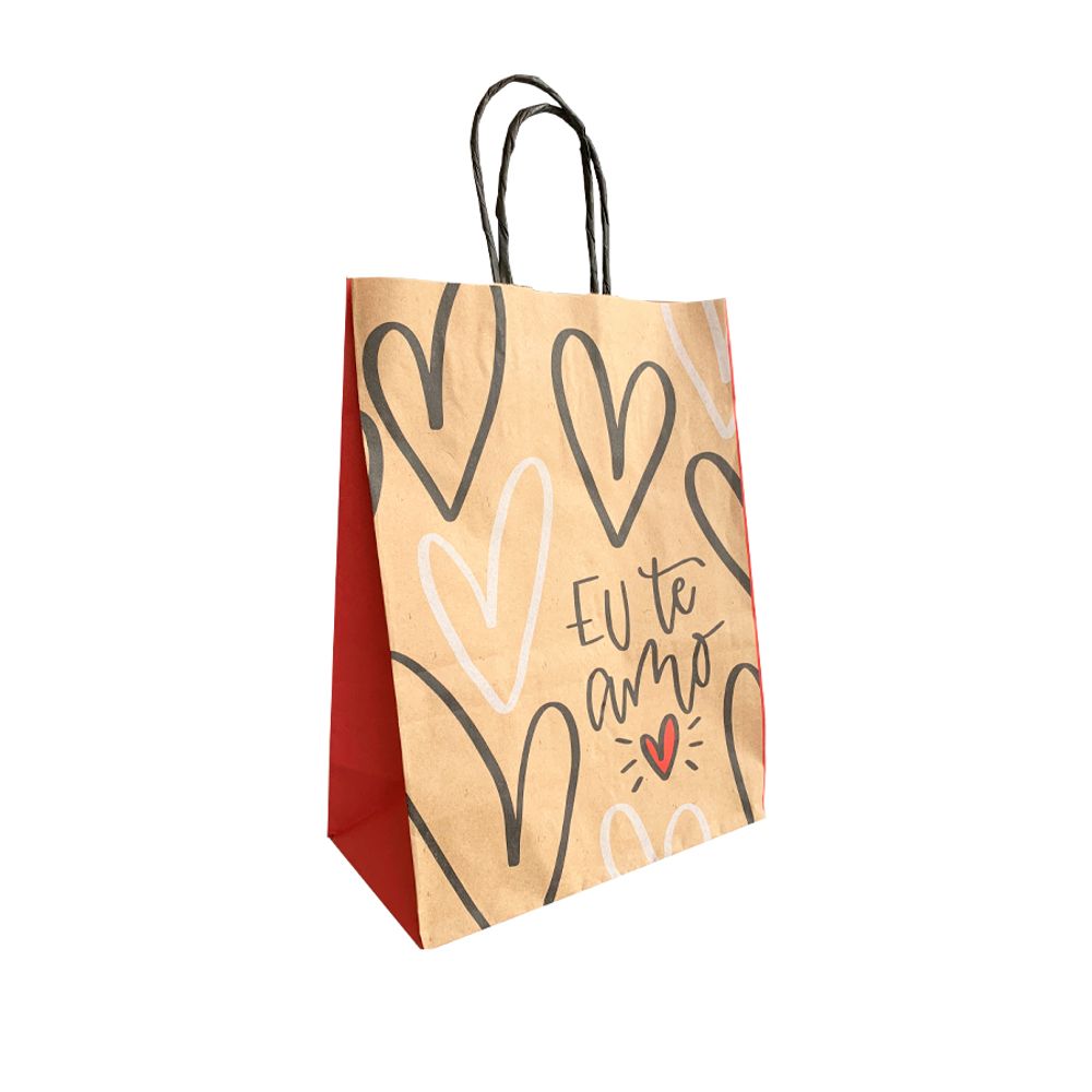 Sacola-Kraft-Eu-te-Amo-26x16Cm---Cromus Sacola-Kraft-Eu-te-Amo-26x16Cm---Cromus