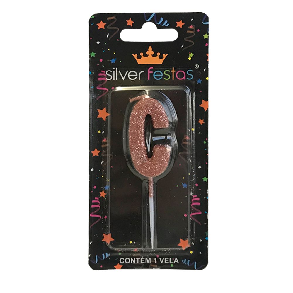 Vela-Letra-C-Rose-Gold---Silver-Festas Vela-Letra-C-Rose-Gold---Silver-Festas