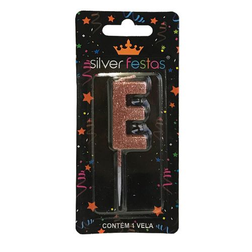 Vela-Letra-E-Rose-Gold---Silver-Festas