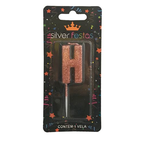Vela-Letra-H-Rose-Gold---Silver-Festas
