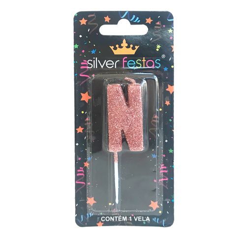 Vela-Letra-N-Rose-Gold---Silver-Festas