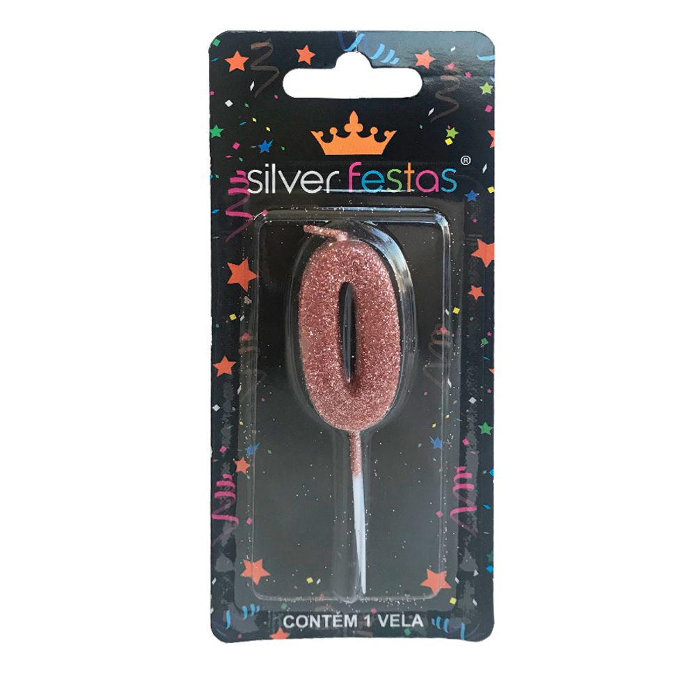 Vela-Letra-O-Rose-Gold---Silver-Festas Vela-Letra-O-Rose-Gold---Silver-Festas