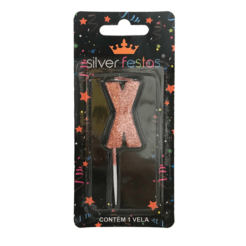 Vela-Letra-X-Rose-Gold---Silver-Festas
