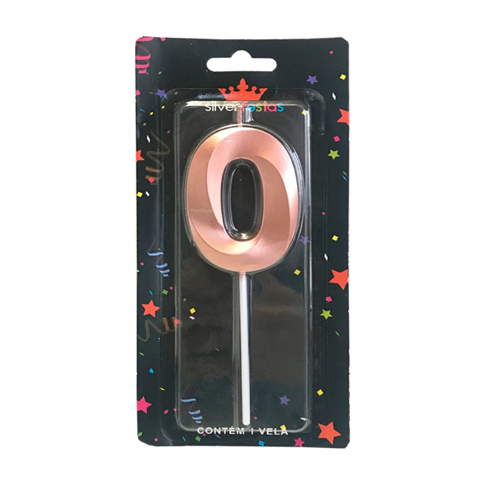 Vela-Plastic-Design-Rose-Gold-0---Silver-Festas Vela-Plastic-Design-Rose-Gold-0---Silver-Festas