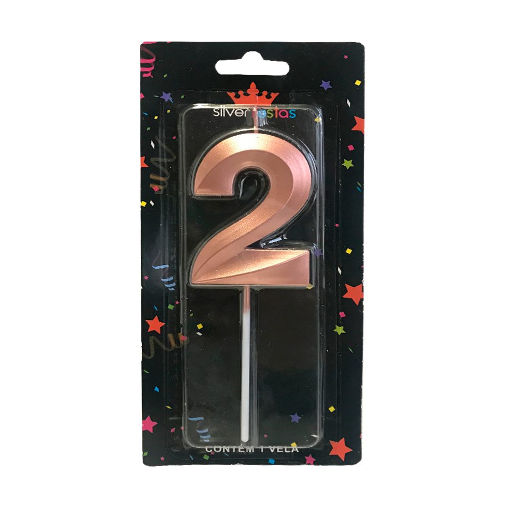 Vela-Plastic-Design-Rose-Gold-2---Silver-Festas Vela-Plastic-Design-Rose-Gold-2---Silver-Festas
