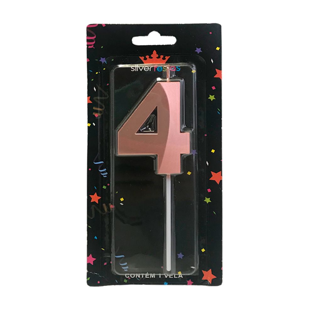Vela-Plastic-Design-Rose-Gold-4---Silver-Festas Vela-Plastic-Design-Rose-Gold-4---Silver-Festas