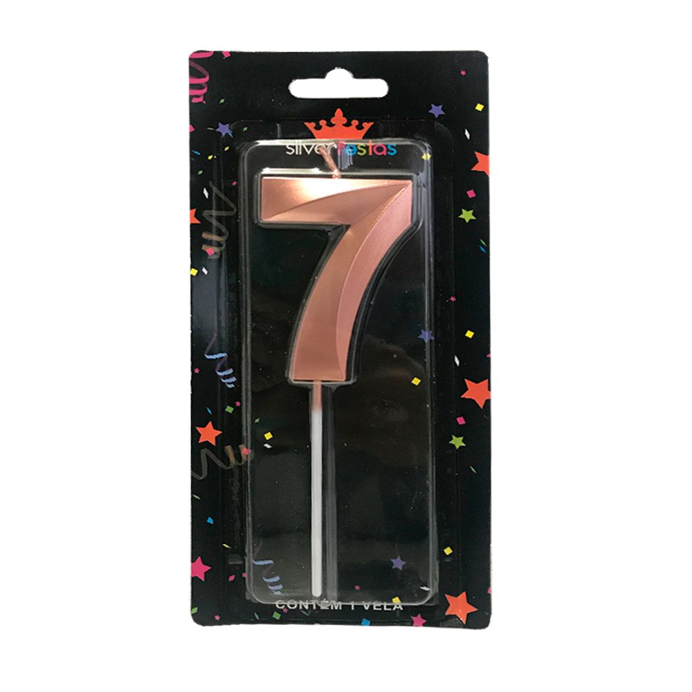 Vela-Plastic-Design-Rose-Gold-7---Silver-Festas Vela-Plastic-Design-Rose-Gold-7---Silver-Festas