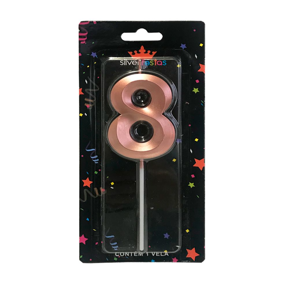Vela-Plastic-Design-Rose-Gold-8---Silver-Festas Vela-Plastic-Design-Rose-Gold-8---Silver-Festas