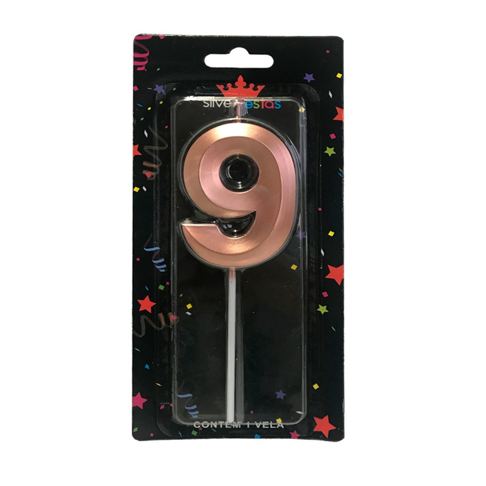 Vela-Plastic-Design-Rose-Gold-9---Silver-Festas Vela-Plastic-Design-Rose-Gold-9---Silver-Festas