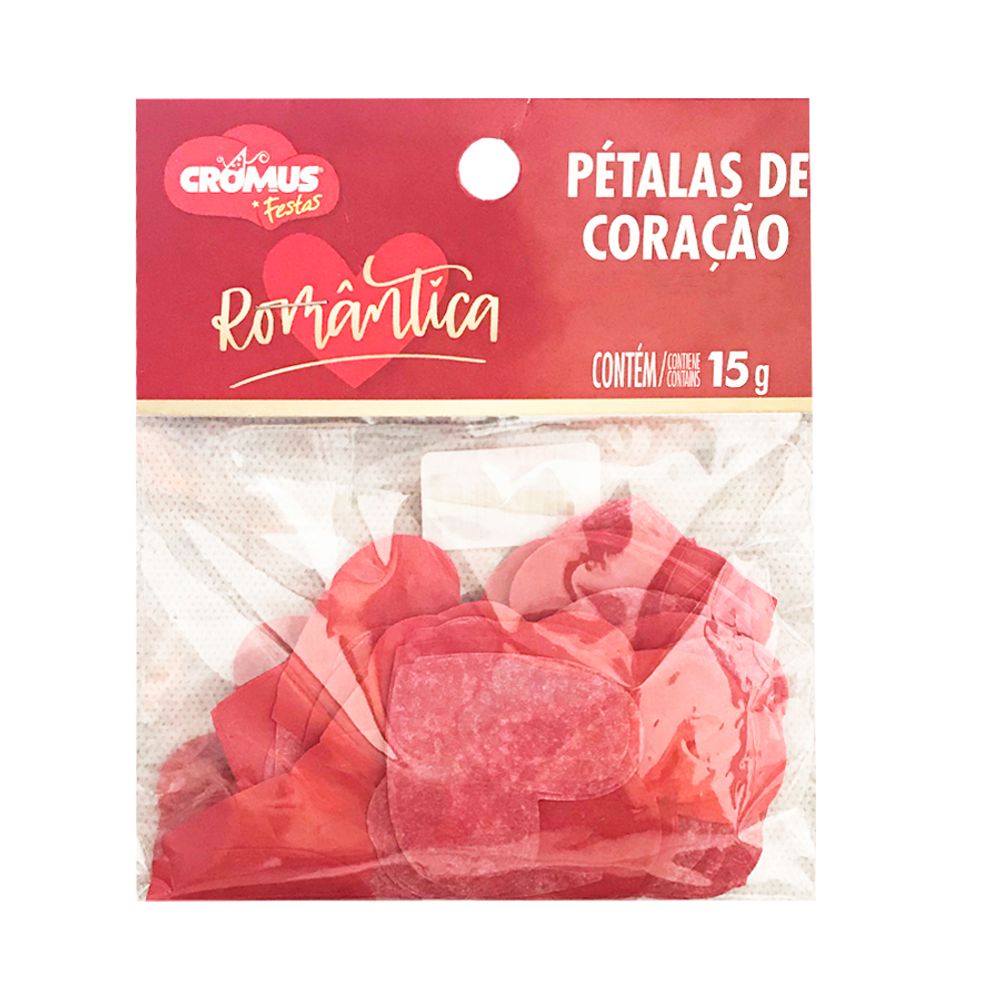 Pétalas de Coração Vermelho e Rosa em Papel de Seda 15g