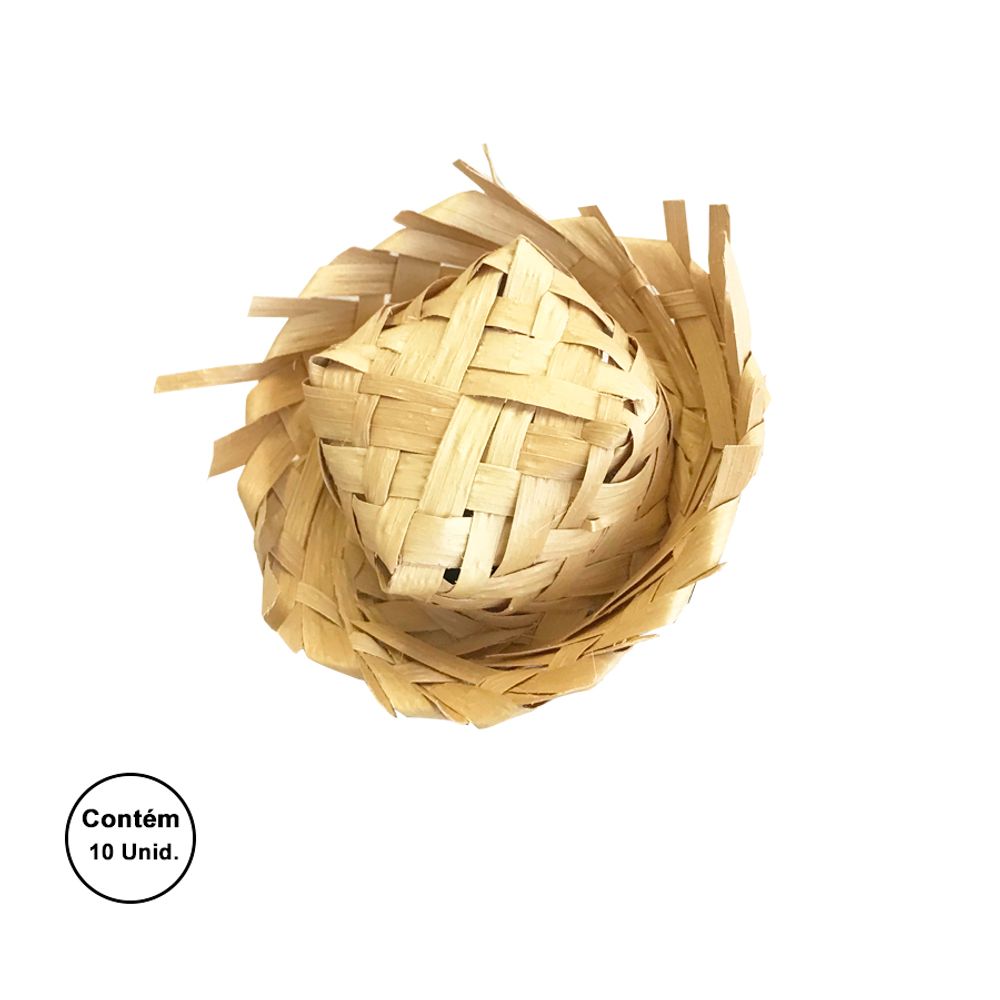 Chapeu-de-Palha-Miniatura-c-10-Unid.---KLF-Festas Chapeu-de-Palha-Miniatura-c-10-Unid.---KLF-Festas