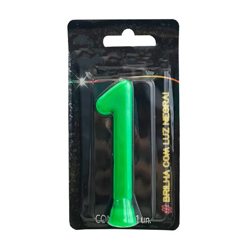 Vela-Neon-Verde-Numero-1---Festcolor