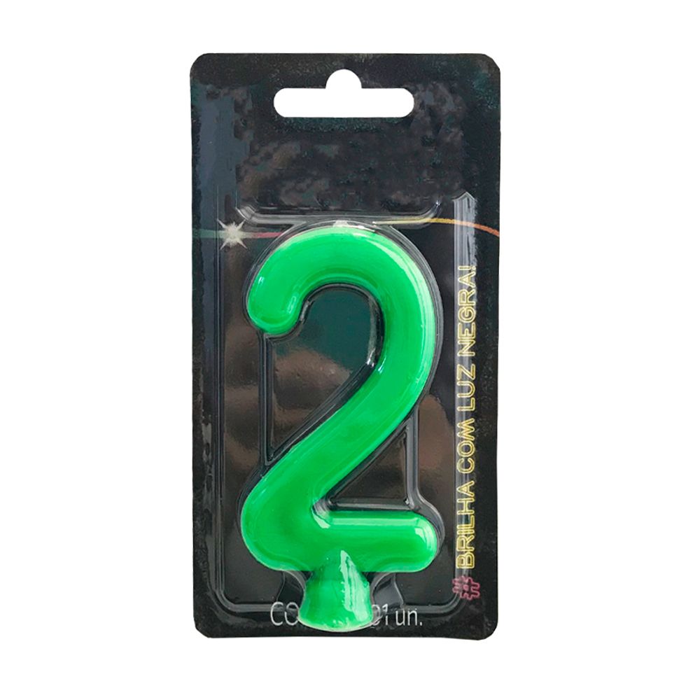 Vela-Neon-Verde-Numero-2---Festcolor Vela-Neon-Verde-Numero-2---Festcolor