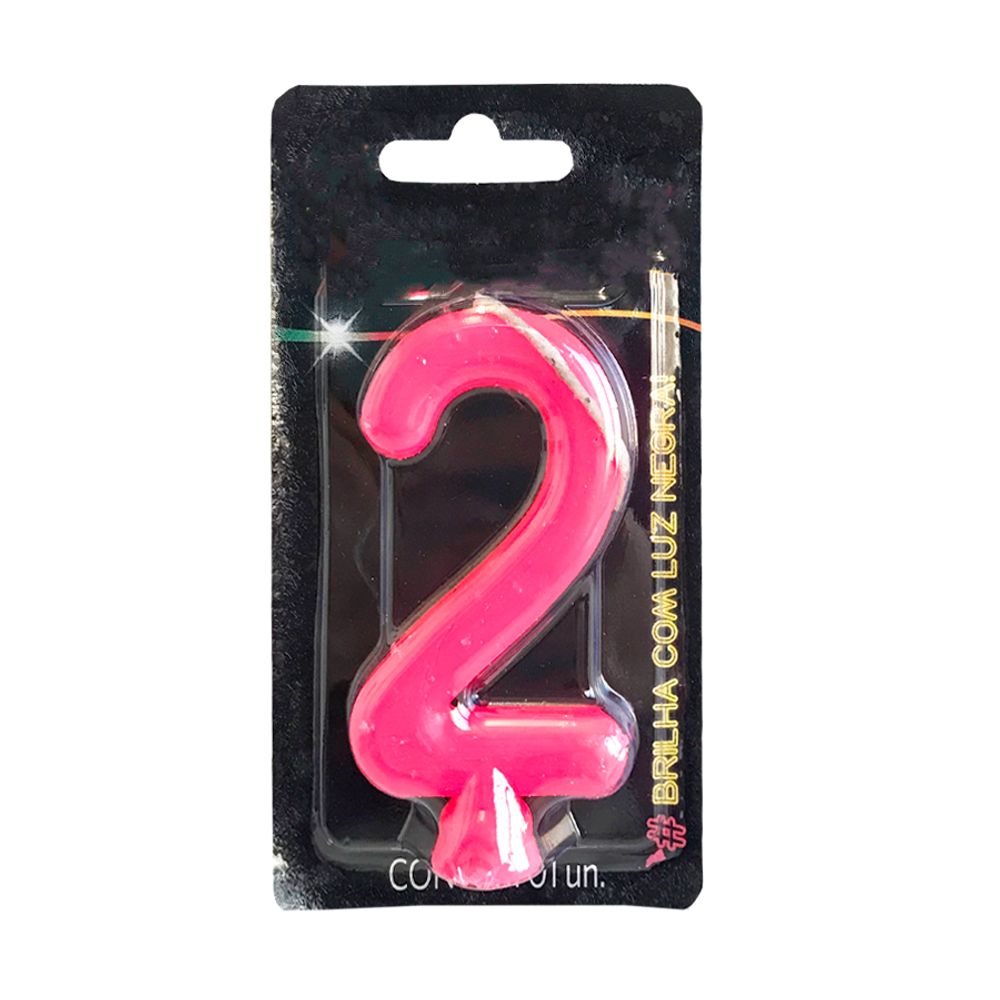 Vela-Neon-Pink-Numero-2---Festcolor Vela-Neon-Pink-Numero-2---Festcolor