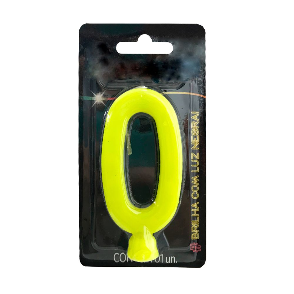Vela-Neon-Amarelo-Numero-0---Festcolor Vela-Neon-Amarelo-Numero-0---Festcolor