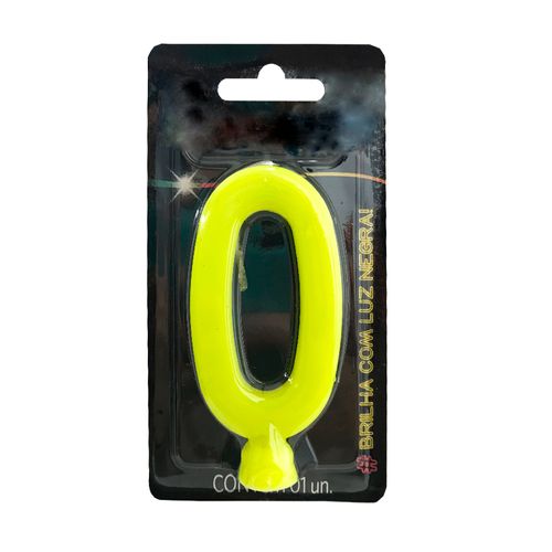 Vela-Neon-Amarelo-Numero-0---Festcolor
