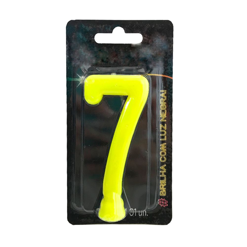Vela-Neon-Amarelo-Numero-7---Festcolor Vela-Neon-Amarelo-Numero-7---Festcolor