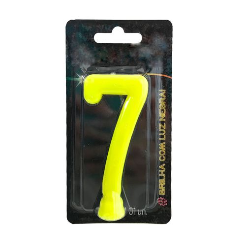 Vela-Neon-Amarelo-Numero-7---Festcolor