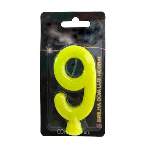 Vela-Neon-Amarelo-Numero-9---Festcolor