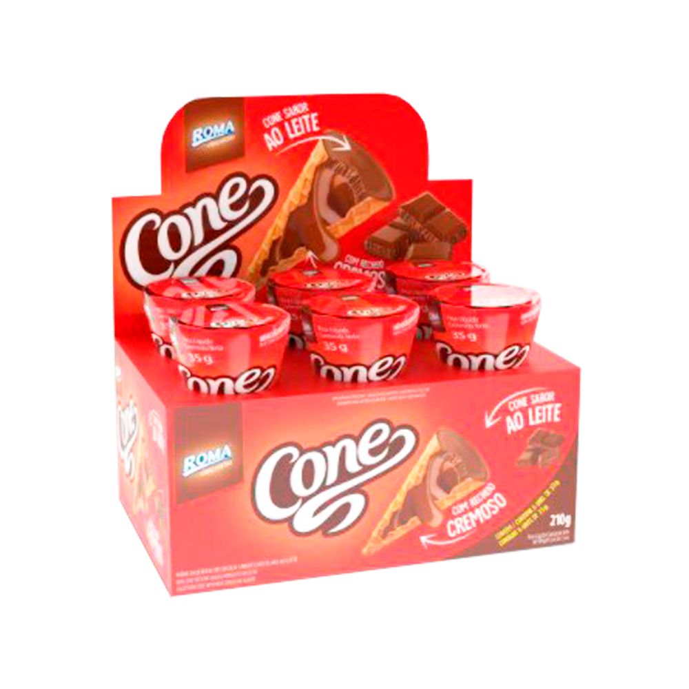 Cone-Display-Chocolate-ao-Leite-c-6-Unid.---Roma-Chocolate Cone-Display-Chocolate-ao-Leite-c-6-Unid.---Roma-Chocolate