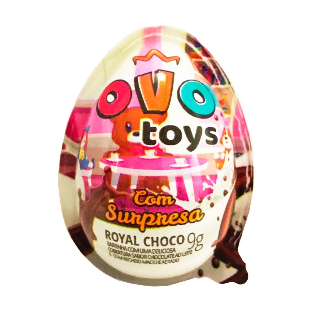 Ovo-Chocolate-com-Surpresa-Rosa-90Gr---Royal-Toys Ovo-Chocolate-com-Surpresa-Rosa-90Gr---Royal-Toys