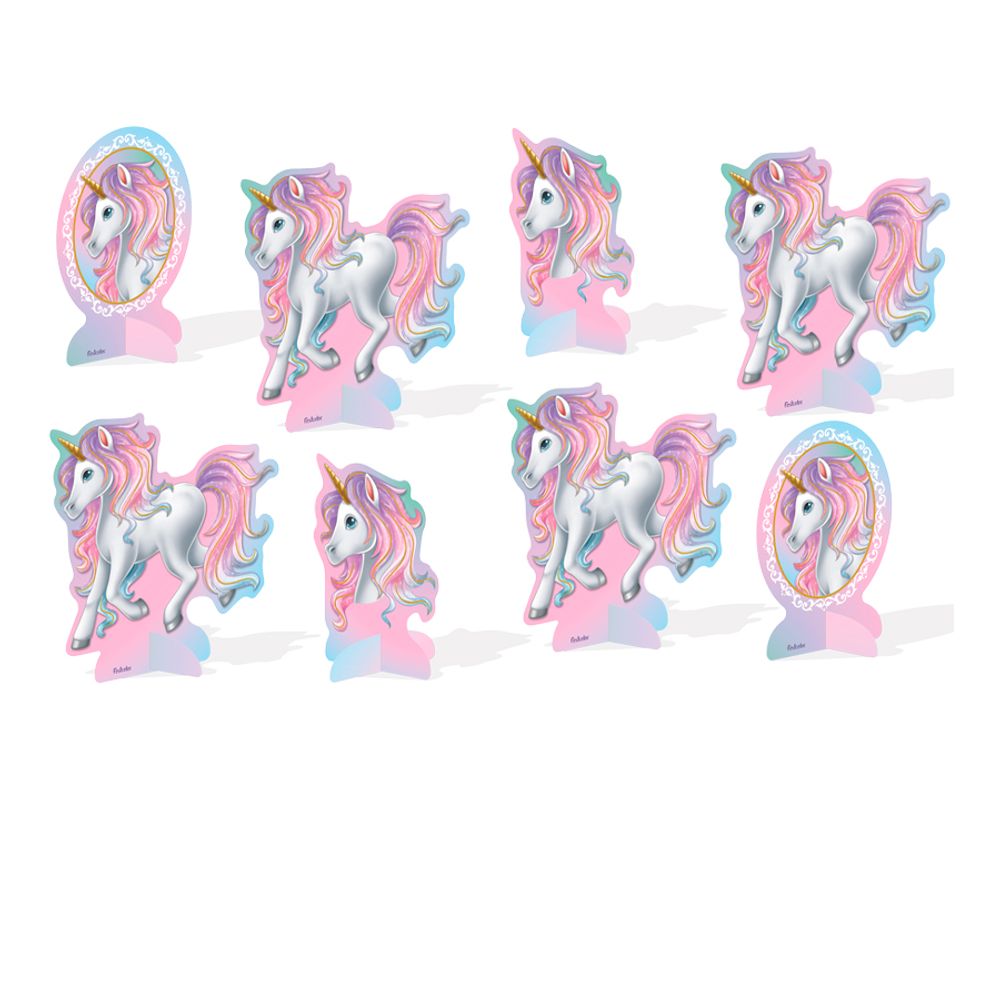 Decoracao-para-Mesa-Tema-Unicornio-c-8-Unid.---Festcolor Decoracao-para-Mesa-Tema-Unicornio-c-8-Unid.---Festcolor