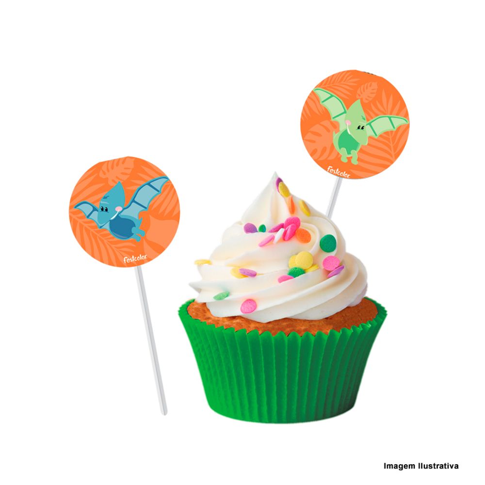 Bandeirinha-para-Docinho-Tema-Dino-Baby-c-8-Unid.---Festcolor Bandeirinha-para-Docinho-Tema-Dino-Baby-c-8-Unid.---Festcolor