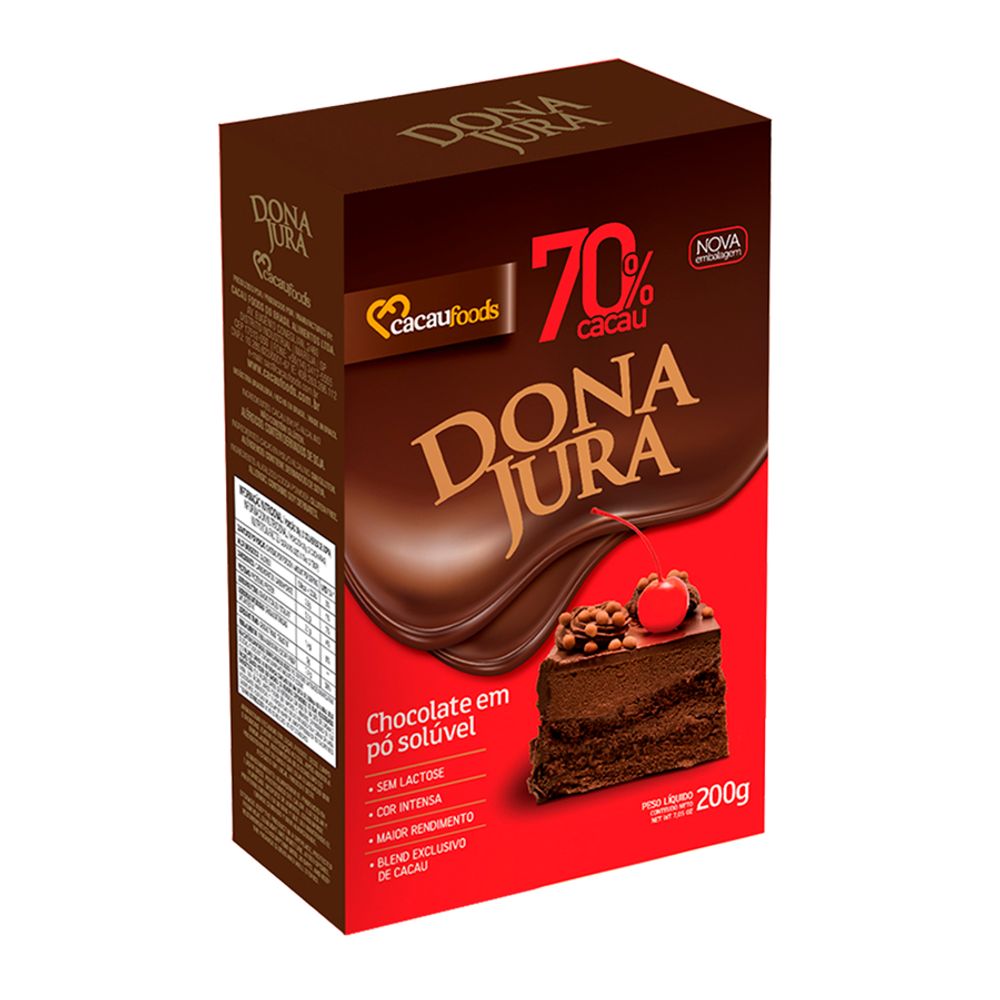 Chocolate-em-Po-Soluvel-70--Cacau-200Gr-Dona-Jura----Cacau-Foods Chocolate-em-Po-Soluvel-70--Cacau-200Gr-Dona-Jura----Cacau-Foods